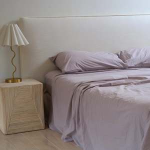 Home Lab: 100% STONEWASHED COTTON SHEET SET - LAVENDER