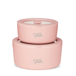 Porcelain Bowls with Glass Lids (2 Pack) - Blushed