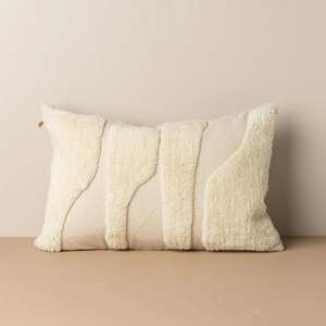 Saarde: Abstract Lumbar Cushion - Ivory