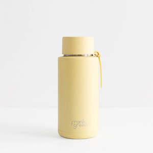 Frank Green: Ceramic Reusable 34oz/1ltr Bottle with Straw Lid - Buttermilk