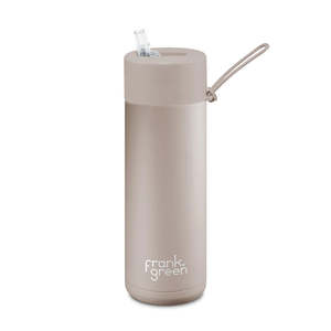 Frank Green: Ceramic Reusable 20oz/595ml Bottle with Straw Lid - Moon Dust
