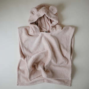 Baby Changing: Bear Poncho Towel - Blush