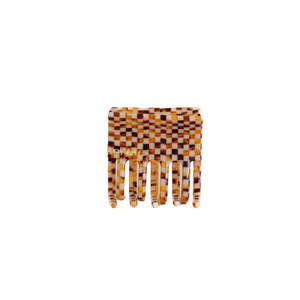 Hair Accessories: Square Claw - Coffee Cream Check