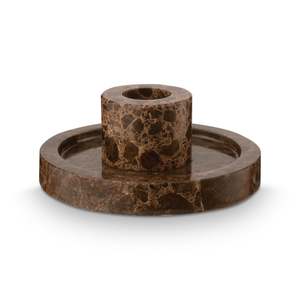 Candle Holder Marble Brown 10.2x4cm