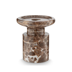 Homeware: Candle Holder Marble Brown 9x10cm