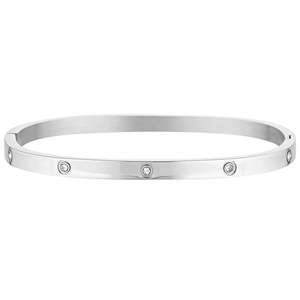 New: Dylan Bangle Silver - Celestial Clear