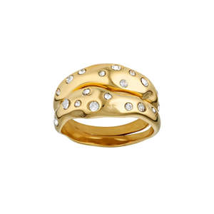 New: Mali Ring Set - Gold/Clear - Size 7