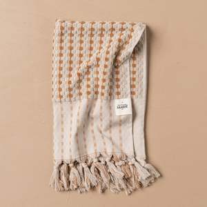 Homeware: Chickpea Hand Towel - Stone/Terracotta
