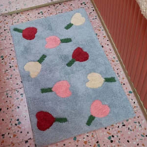 Homeware: Forget Me Not Bath Mat - Sky