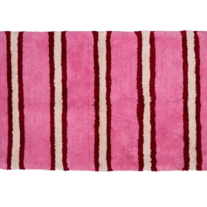 Raspberry Stripe Bath Mat