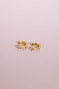 All Earrings: Pearl Huggie Hoops