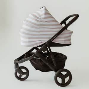 Seashell Stripe Beige 6-In-1 Multi-Use Cover  | Includes Free Top Knot Beanie