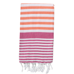 Sofia Turkish Towel Coral Fuchsia