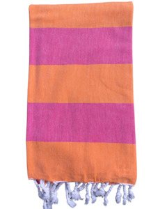 Santorini Towel Orange & Hot Pink