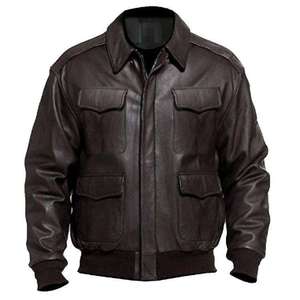 Products: Dark Brown Aviator Genuine Leather Jacket