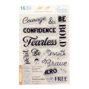 COUTURE CREATIONS ACRYLIC STAMP SET BRAVE AND BOLD