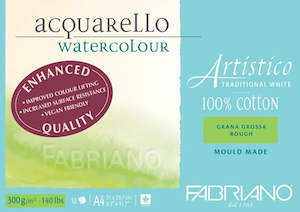 FABRIANO WATERCOLOUR WHITE COTTON CARDSTOCK A4
