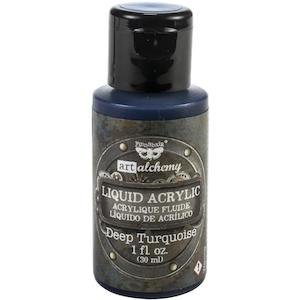 Finnabair Art Alchemy Liquid Acrylic Paint Deep Turquoise