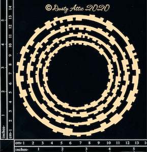 DUSTY ATTIC CHIPBOARD TECHNO CIRCLES SMALL DA2858