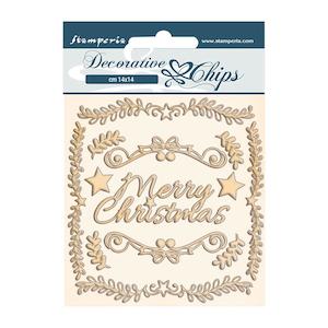 STAMPERIA DECORATIVE CHIPS FRAMES PINK CHRISTMAS SCB68