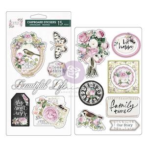 PRIMA MARKETING CHIPBOARD STICKERS SERENE PETALS #671235