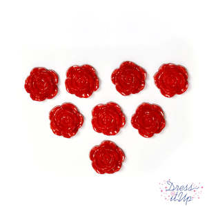 Clearance 5: DRESS IT UP BUTTONS ROSES ARE RED 8PIECES