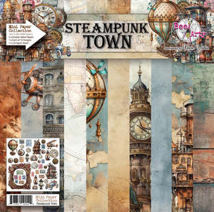 BEE ARTY MINI PAPER COLLECTION 12x12 STEAMPUNK TOWN