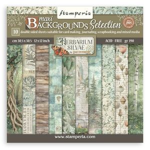Papers: STAMPERIA PAPER COLLECTION HERBARIUM SILVAE BACKGROUNDS 12X12 (10SHEETS)