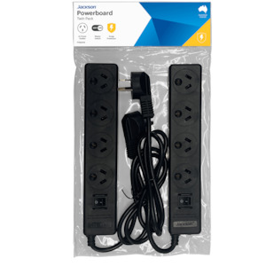 Surge Protection: Twin Pack Master Switched Surge Powerboard- 4 Outlet