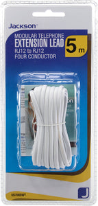 RJ12 White Telephone Lead- 5m