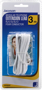 Telephone Accessories: RJ12 White Telephone Lead- 3m