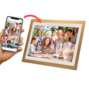 15.6" Smart Photo Frame - White Oak