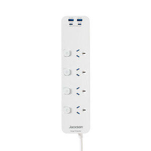 Home: 20W USB-A + USB-C,  4 Outlet Switched Powerboard