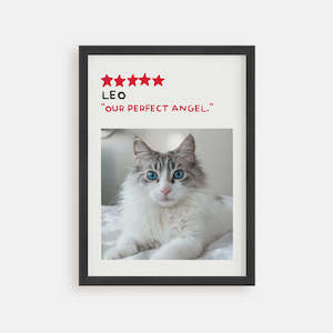 Custom Pet Portraits: Cat Portrait - 5-Star Review Poster