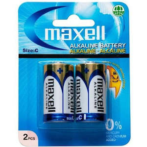 Maxell Alkaline Battery C Size 2 Pack Blister