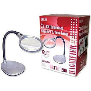 Led Magnifiers: Carson 2x LED Illuminated Desk Lamp Magnifier