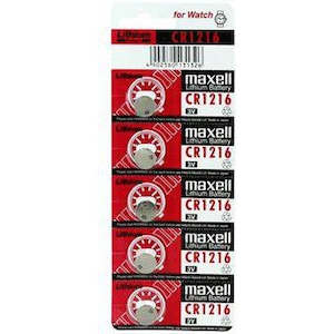 Maxell Lithium Battery Cr1216 3V Coin Cell 5 Pack