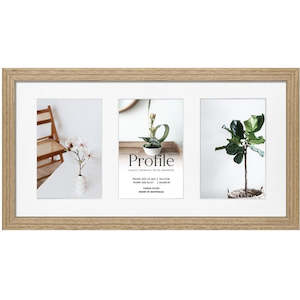 Frames Albums: Profile Del Natural Oak 8x16/4x6 (3) Timber Photo Frame