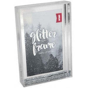 SHOT2GO Photo Block Frame 6x4 Silver Glitter