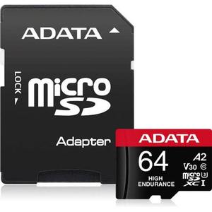 ADATA High Endurance microSDXC UHS-I U3 A2 V30 Card with Adapter 64GB