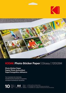 Kodak: Kodak Sticker Paper Glossy 120GSM A4 10 Sheets