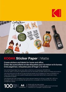 Kodak: Kodak Sticker Paper Matte A4 100 Sheets