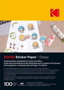 Kodak: Kodak Sticker Paper Glossy A4 100 Sheets