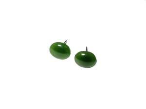 Jade Oval Stud Earrings 8mm