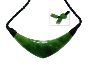 Jade Curved Pendant 70mm