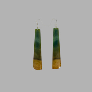Pounamu: Te Wahi Pounamu Flower Jade Drop Earrings 65mm