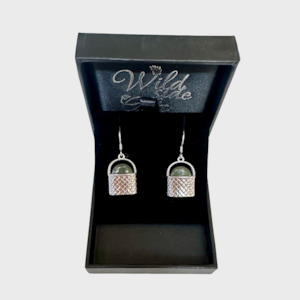Sterling Silver Kete Earrings with Pounamu