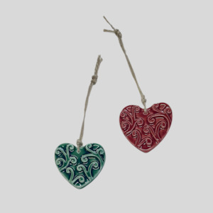 Te Reo: Koru Pattern Ceramic Heart