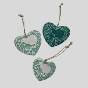 Kiwi Koru Ceramic Heart