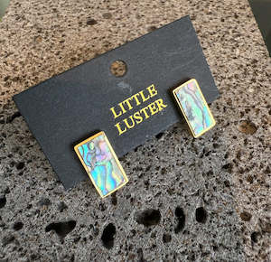 Little Taonga: Paua & Mother of Pearl Rectangle Earrings SALE